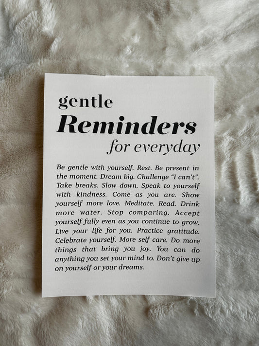 Gentle reminders print